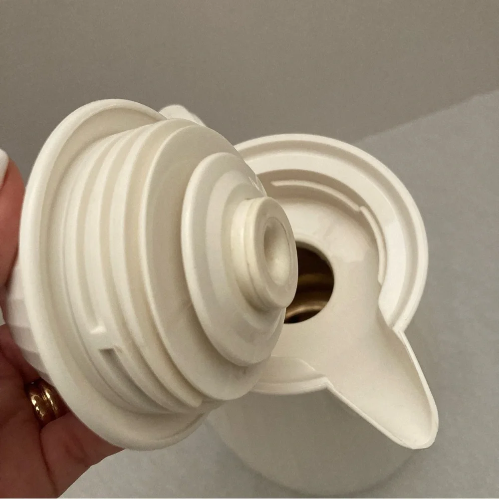 Vintage Corning Thermique White Ribbed Thermal Coffee Carafe w Lid